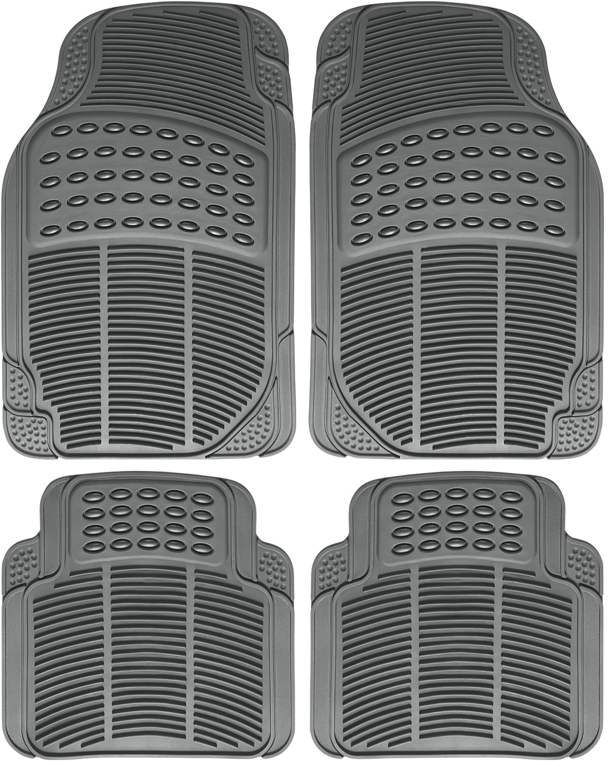 Heavy Duty Rubber Car Mats – Universal Full Set Of 4 For Peugeot 308 – AutoChoice, Black