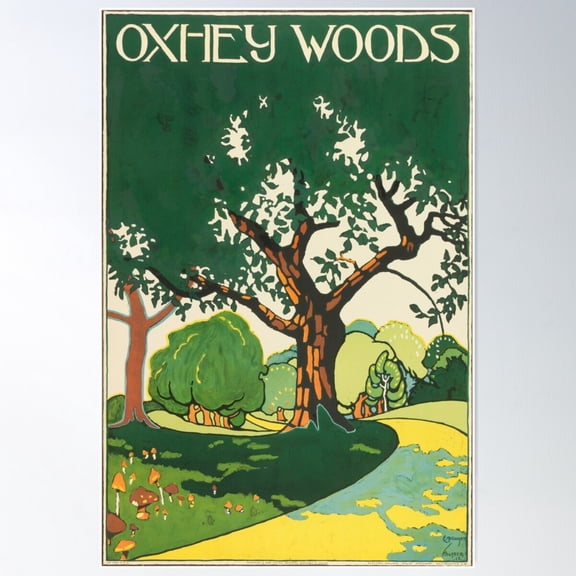 Oxhey Woods, London Underground, 1915 Poster Poster Wall Art, Modern Wall Decor For Living Room Bedroom, 12x18 UNFRAMED