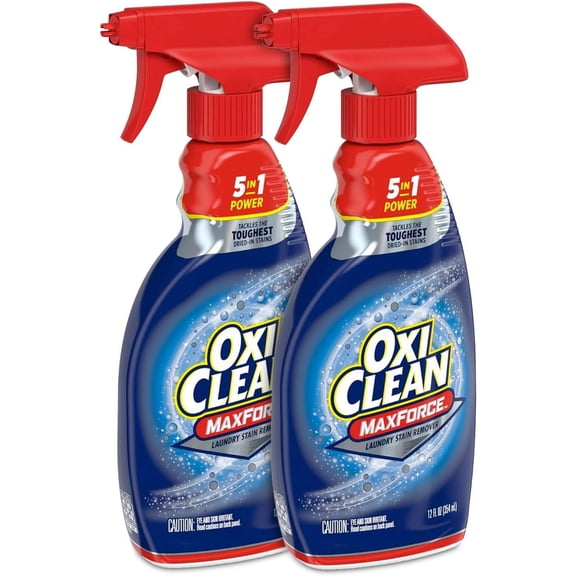Oxi, Clean Spray Stain Remover 2-Pack  Oxi Clean Max Force Spray Stain Remover for Clothes Laundry  Spray and Wash Stain Remover for Delicate Fabrics, All Washable Fabrics