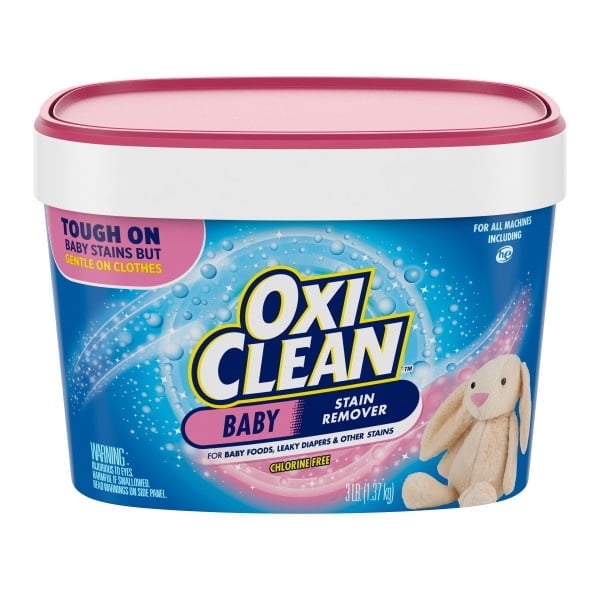 OxiClean Baby Stain Remover, Tough on Baby Stains, Gentle on Clothing, Effective on Baby Foods, Leaky Diapers & Other Stains, Chlorine Free, 3 lbs