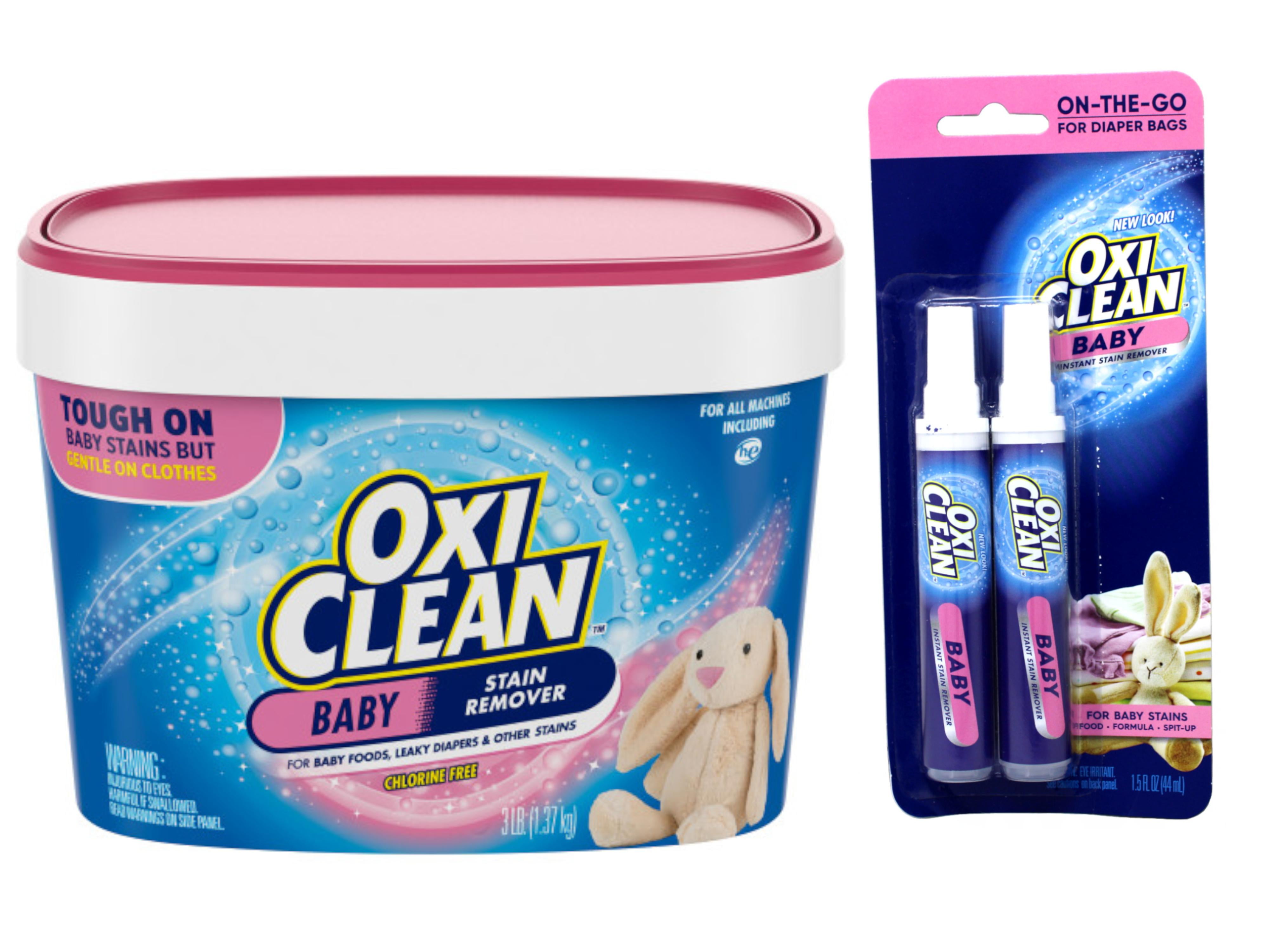 OxiClean Baby Stain Soaker, 3 lb + 2-Pack OxiClean Baby Laundry Stain Remover Pens