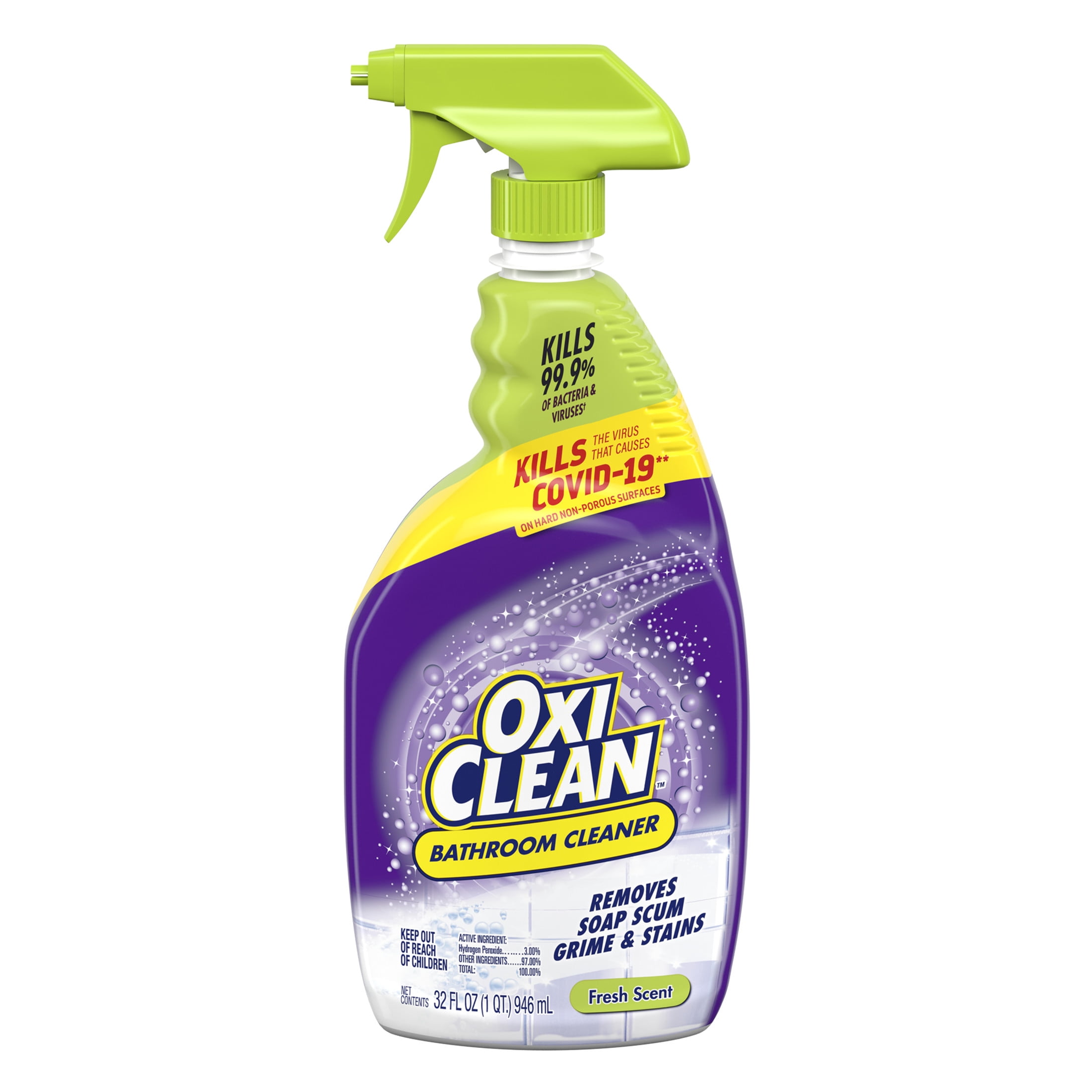 OxiClean Bathroom Cleaner, Shower, Tub & Tile, Powered by OxiClean Stainfighters, Fresh Scent, 32 oz