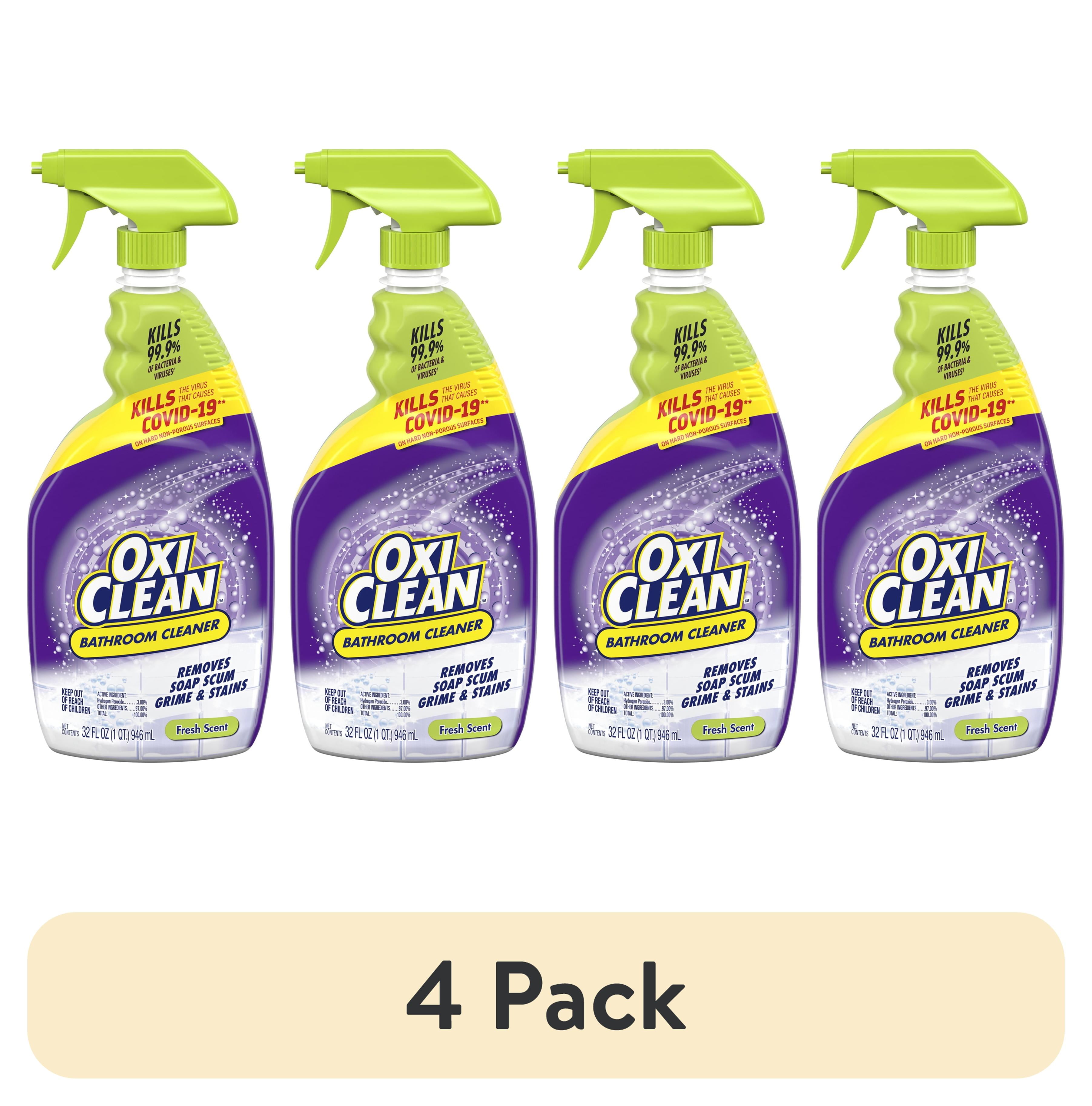 (4 pack) OxiClean Bathroom Cleaner, Shower, Tub & Tile, Powered by