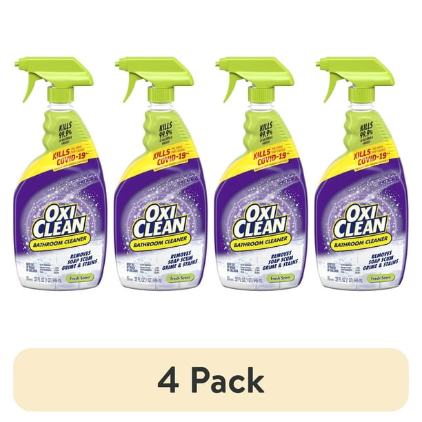 (4 pack) OxiClean Bathroom Cleaner, Shower, Tub & Tile, Powered by ...