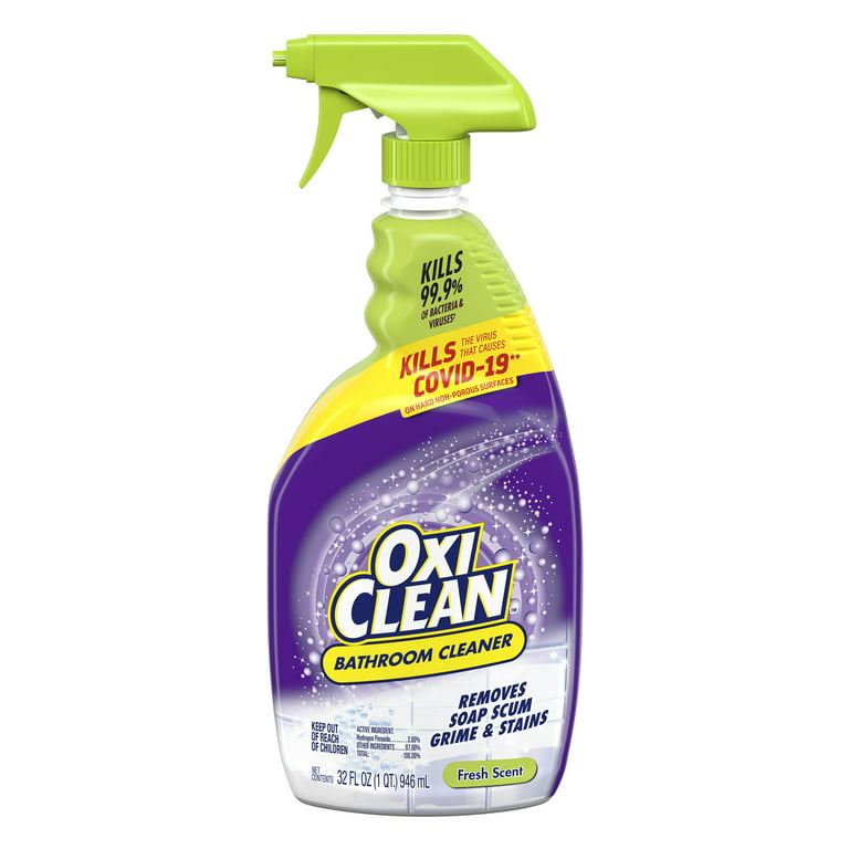 OxiClean Bathroom Cleaner, Shower, Tub & Tile, powered by OxiClean  Stainfighters, 32oz. 