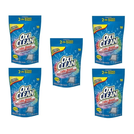 OxiClean Color Boost Power Paks 18 Count - Pack of 5