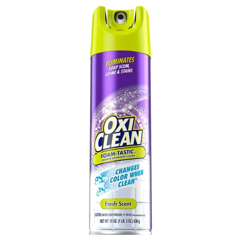 OxiClean Foam-Tastic™ Foaming Bathroom Cleaner, Fresh Scent, 19 oz Spray  Can, Eliminates Soap Scum, Grime and Stains 