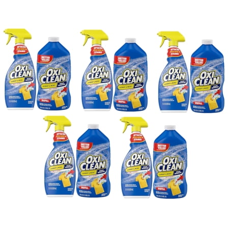 OxiClean Laundry Stain Remover Bundle Pack: 21.5 oz. Spray Bottle + 56 oz. Refill - Pack of 5