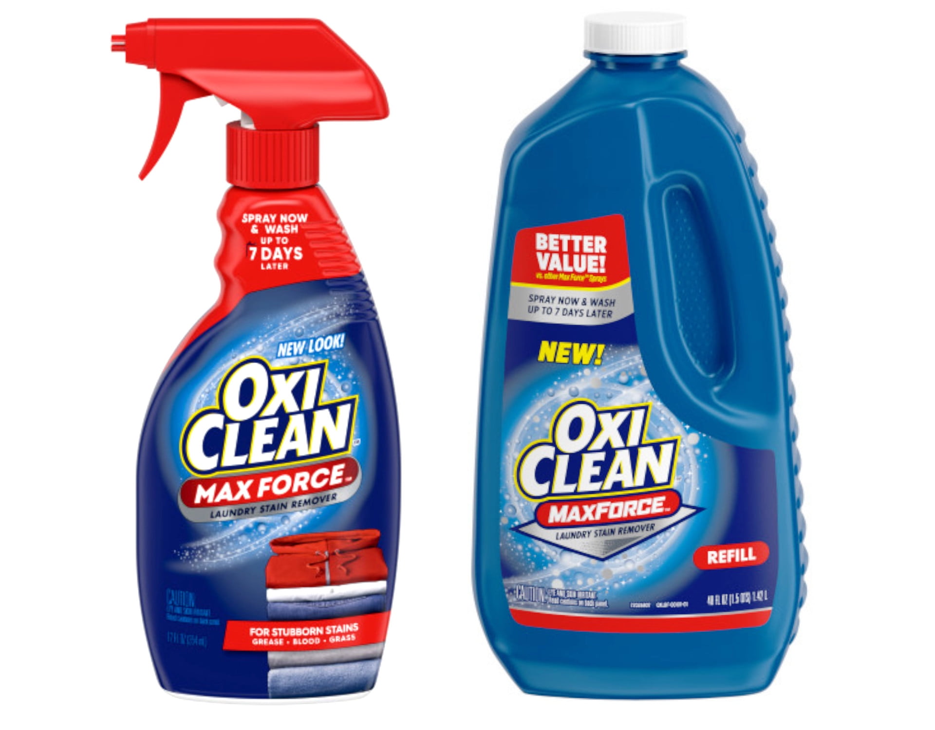 OxiClean Max Force Laundry Stain Remover Spray, 12 fl oz + 48 Fl Oz
