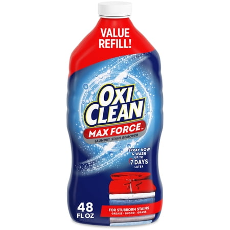 OxiClean Max Force Laundry Stain Remover Spray Refill, Gentle Color-Safe Stain Treater, 48 fl oz