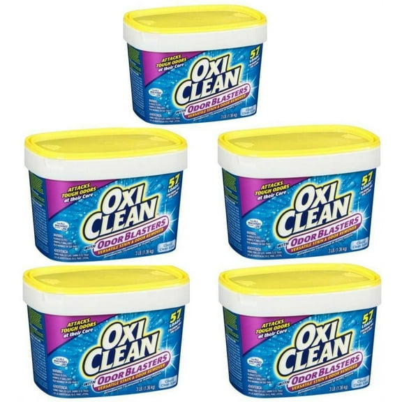 OxiClean Odor Blasters Classic Clean Scent Versatile Stain & Odor Remover Powder, 3 lb 57 Loads 5 pack