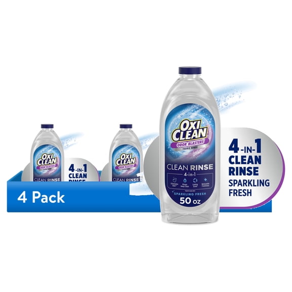 (4 pack) OxiClean Odor Blasters Fabric Rinse, 4-in-1 Clean Rinse, Sparkling Fresh Scent, 50 fl oz