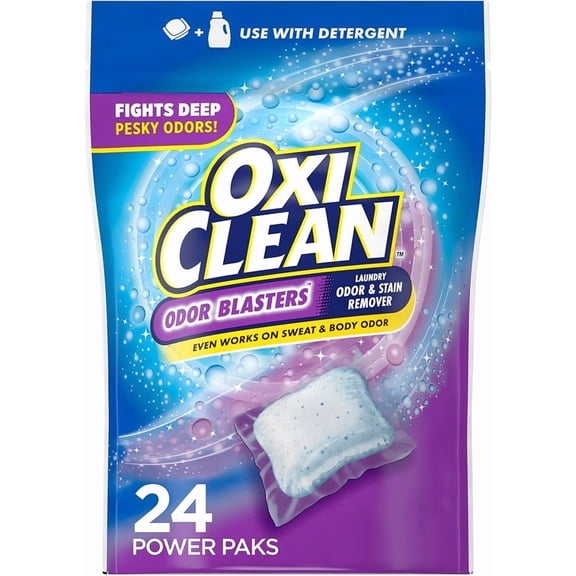 OxiClean Odor Blasters Odor and Laundry Stain Remover Power Paks, 24 Ct