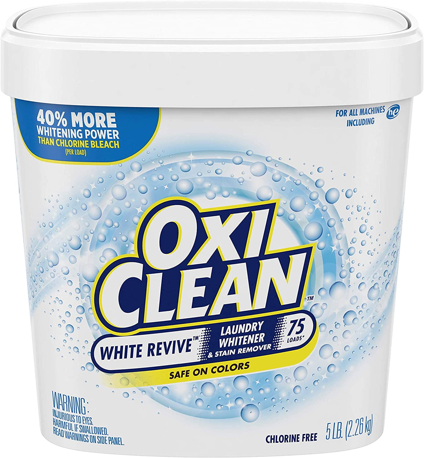 Oxi Clean Laundry Stain Remover, White Revive, 45 Loads - 48 oz tub