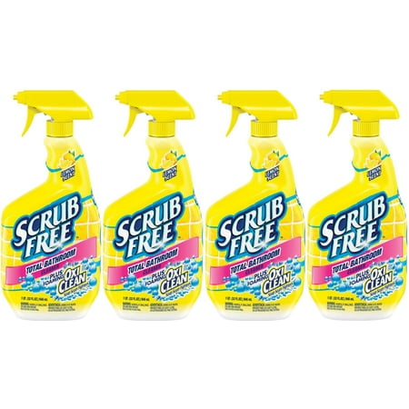 OxiClean Scrub Free Lemon Scented Bathroom Cleaner, 32 oz (4 Pack)