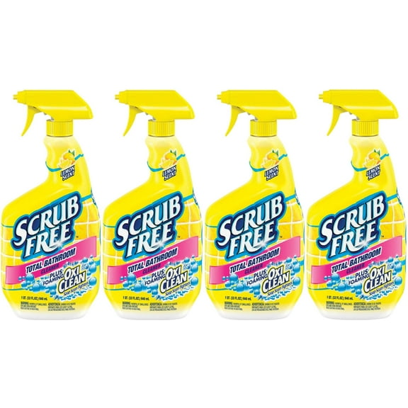 OxiClean Scrub Free Lemon Scented Bathroom Cleaner, 32 oz (4 Pack)