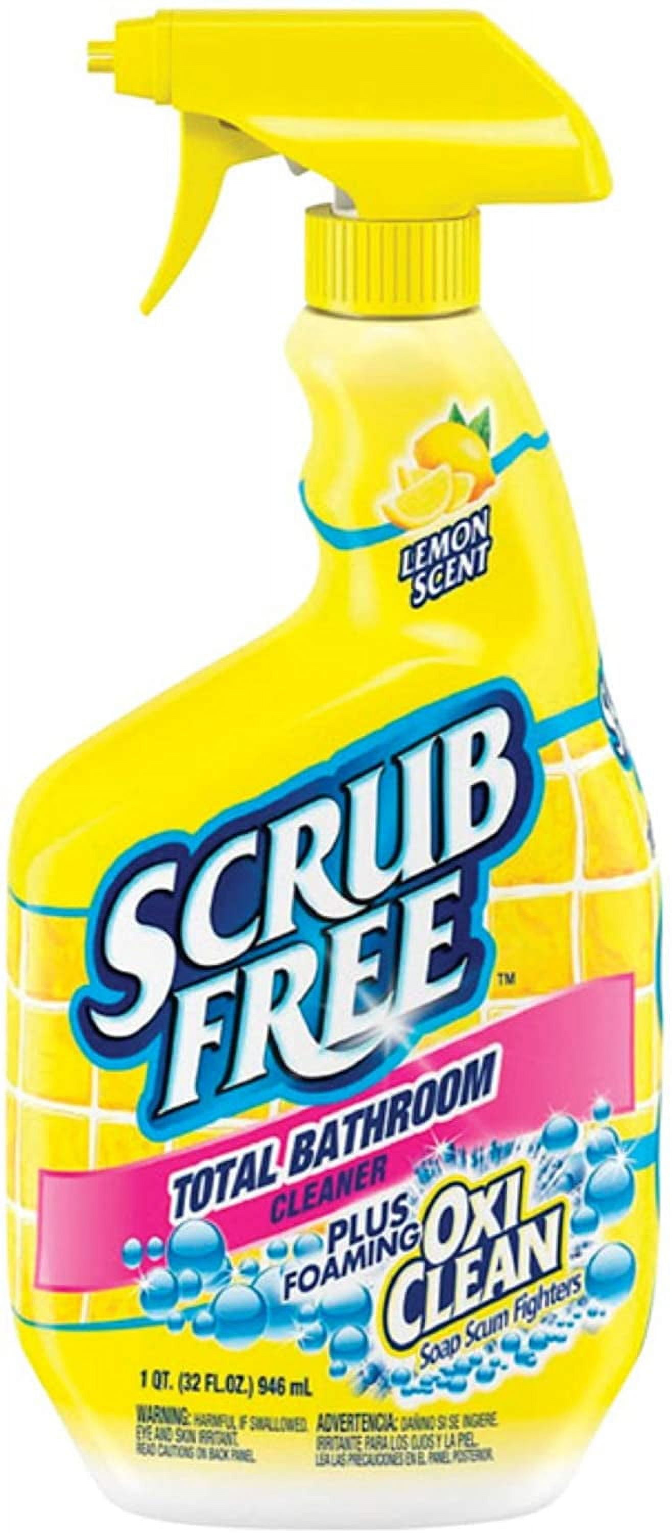 Scrub Free 33200-00105 Bathroom Cleaner with Oxi Clean, Lemon Scent, 32 fl.  oz. (Pack of 8): : Industrial & Scientific
