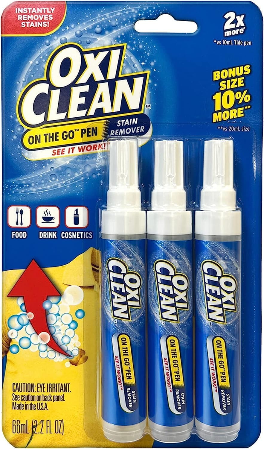 OxiClean Clothes Pocket Treatment 3Pack Stain Remover Pens, Safe for