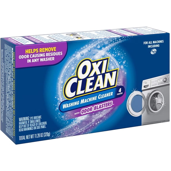 OxiClean Washing Machine Cleaner with Odor Blasters, 4 Count 11.28 oz