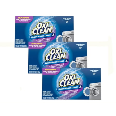 OxiClean Washing Machine Cleaner with Odor Blasters, 4 Count (Pack of 3)