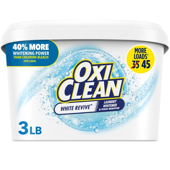 OxiClean White Revive Laundry Whitener and Laundry Stain Remover Powder, 3 lb