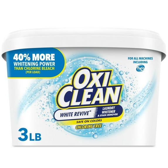 OxiClean White Revive Laundry Whitener and Laundry Stain Remover Powder, 3 lb