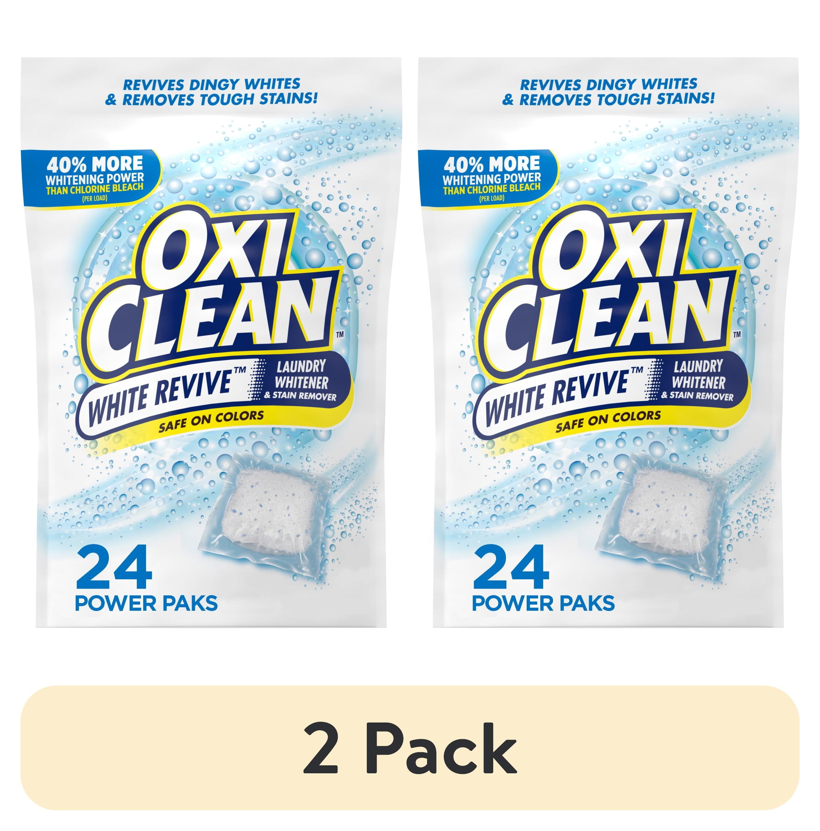 2 Pack Oxiclean White Revive Laundry Whitener And Stain Remover Power Paks 24 Count