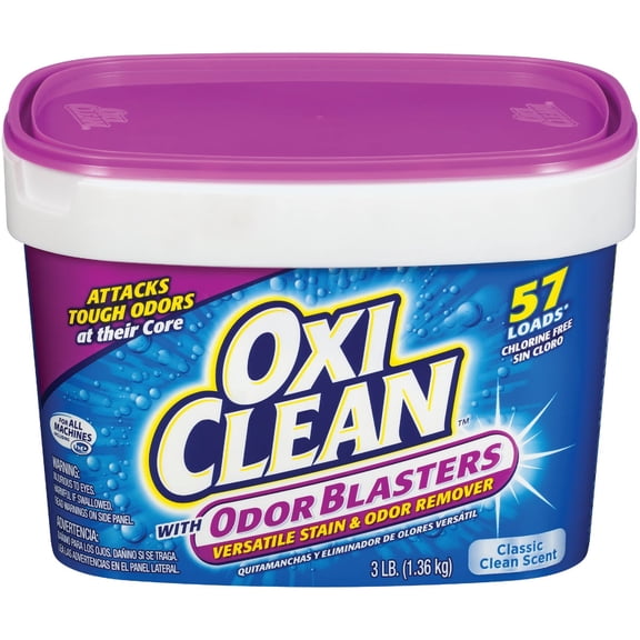 OxiClean Versatile Stain and Odor Remover with Odor Blasters - Powder - 3 lb Pack of 2 Residential Use, Standard Application