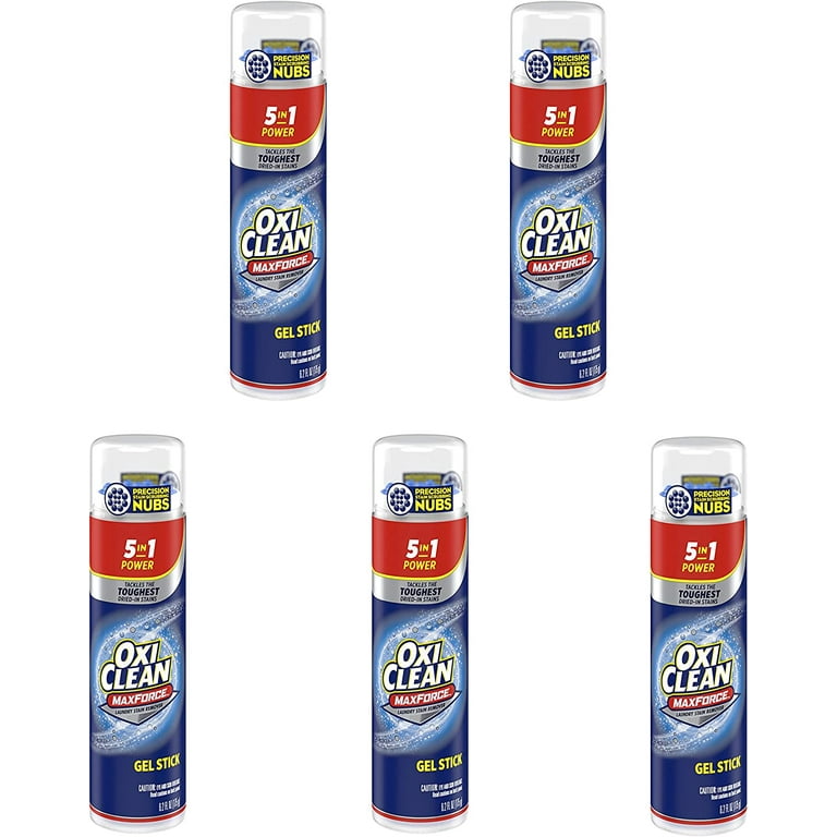 Oxiclean Max Force Gel Stick, 6.2 Oz Deep Stain Remover, 5 Pack