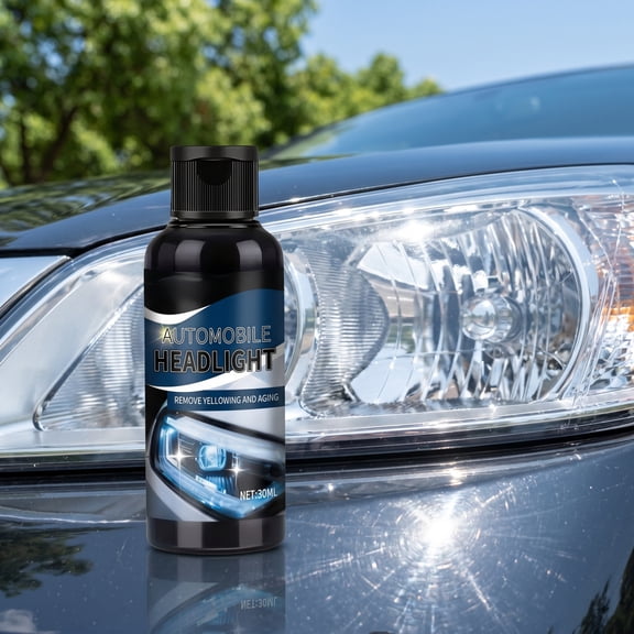 Oxidation-Removing Headlight Restoration Cream, Headlight Restore Lens Re ing Polish, Safe Non-Abrasive Headlight Repair Kit with Sponge 30g