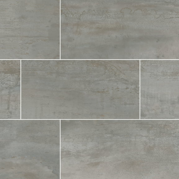 Oxide Magnetite 12 in. X 24 in. Glazed Porcelain Floor and Wall Tile (14 sq. ft. / case)
