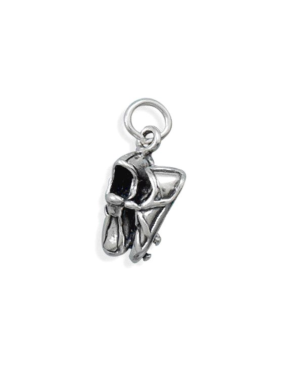 Oxidized 925 Sterling Silver Track Shoes Charm 10mm X 22mm Pendant Necklace for Women