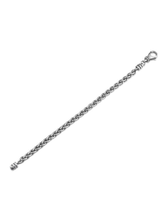 Oxidized 925 Sterling Silver Wheat Spiga Rope Bracelet 5.7mm Made in Italy 8.75" Jewelry Female