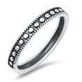 thumbnail image 1 of Oxidized Bali Bead Stacking Wedding Ring 925 Sterling Silver Band Jewelry Female Male Unisex Size 7, 1 of 4