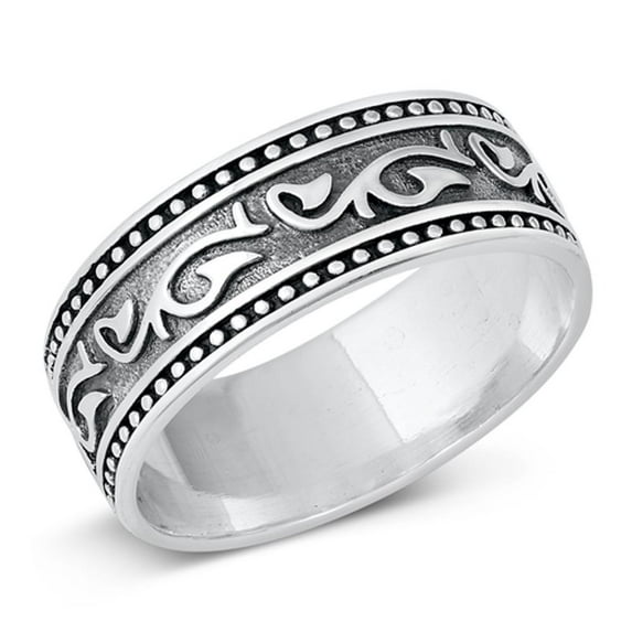 Oxidized Bali Design Ring .925 Sterling Silver Band Jewelry Female Male Unisex Size 4