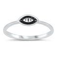 thumbnail image 1 of Oxidized Boho Eye Ring .925 Sterling Silver Band Jewelry Female Male Unisex Size 4, 1 of 4