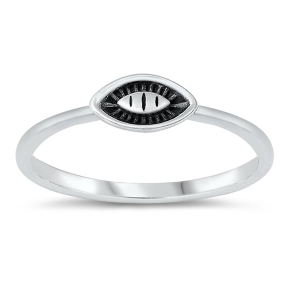 Oxidized Boho Eye Ring .925 Sterling Silver Band Jewelry Female Male Unisex Size 4