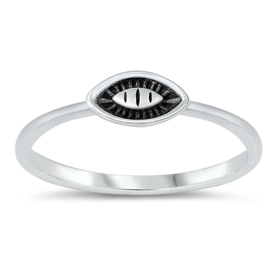 Oxidized Boho Eye Ring .925 Sterling Silver Band Jewelry Female Male Unisex Size 4