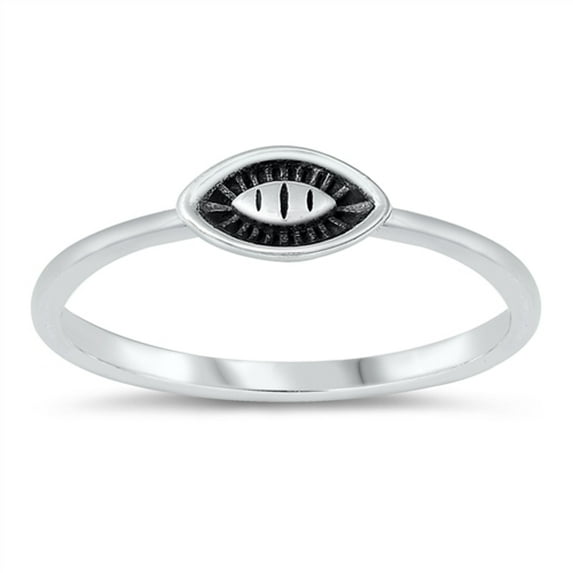 Oxidized Boho Eye Ring .925 Sterling Silver Band Jewelry Female Male Unisex Size 7