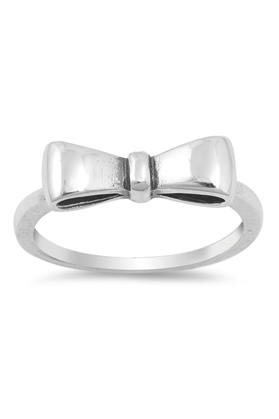 Oxidized Bow Ribbon Gift Knot Ring .925 Sterling Silver Band Jewelry Female Male Unisex Size 7