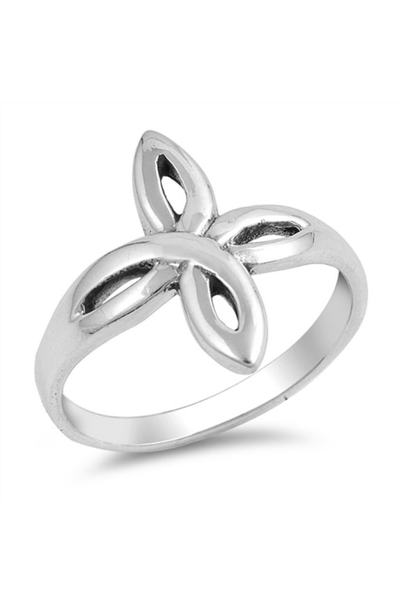 Oxidized Celtic Cross Knot Eye Loop Ring 925 Sterling Silver Band Jewelry Female Male Unisex Size 9