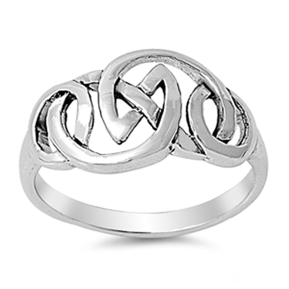Oxidized Celtic Knot Criss Cross Ring .925 Sterling Silver Band Jewelry ...