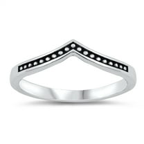 Oxidized Chevron Beaded Dot Thumb Sterling Silver Ring 925 Jewelry Female Male Unisex Size 5