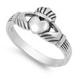 thumbnail image 1 of Oxidized Claddagh Heart Friendship Ring .925 Sterling Silver Band Jewelry Female Male Unisex Size 10, 1 of 4