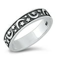 thumbnail image 1 of Oxidized Crescent Moon Star Ring .925 Sterling Silver Band Jewelry Female Male Unisex Size 6, 1 of 4