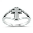 thumbnail image 1 of Oxidized Cross Christian Love Ring .925 Sterling Silver Band Jewelry Female Male Unisex Size 10, 1 of 4