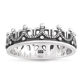 thumbnail image 1 of Oxidized Crown Tiara King Royalty Ring .925 Sterling Silver Band Jewelry Female Male Unisex Size 8, 1 of 4