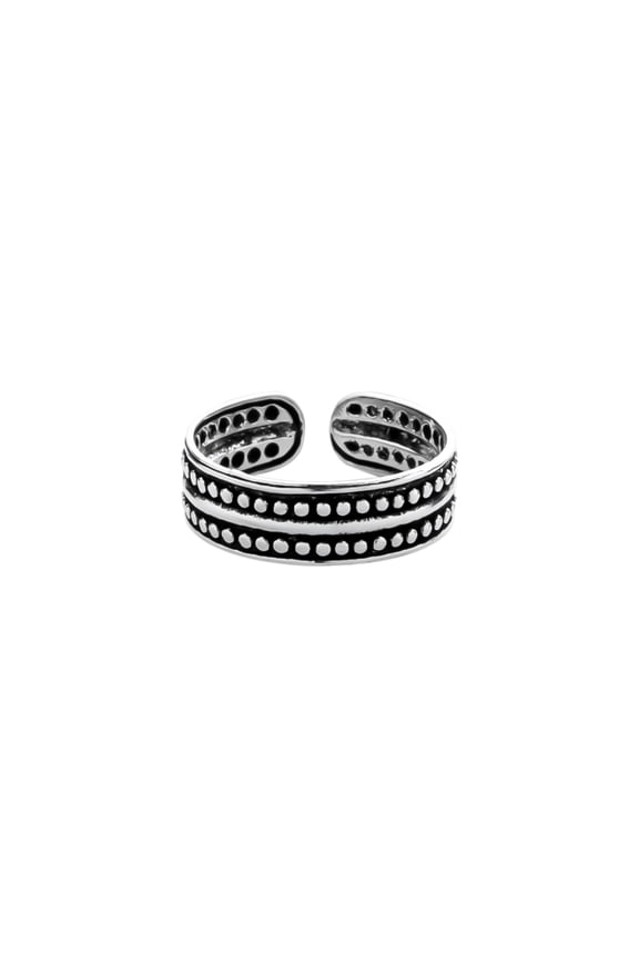 Oxidized Dots Band 925 Sterling Silver Toe Ring