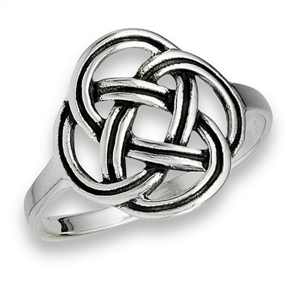 Oxidized Endless Celtic Knot Weave Ring .925 Sterling Silver Band Jewelry Female Male Unisex Size 6