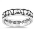 thumbnail image 1 of Oxidized Eternity Elephant Animal Ring .925 Sterling Silver Band Jewelry Female Male Unisex Size 7, 1 of 4